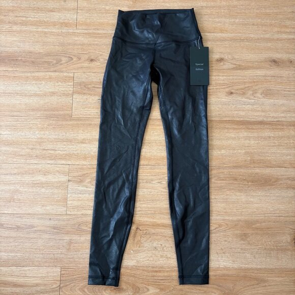 Lululemon Athletic Wunder Train HR Tight Yoga Pants 28” Foil Black NWT Size 4 - Picture 1 of 7